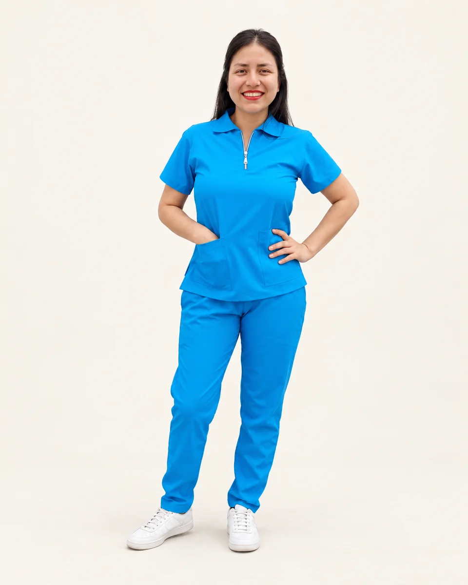 Scrub polo con cierre · AF-18-B