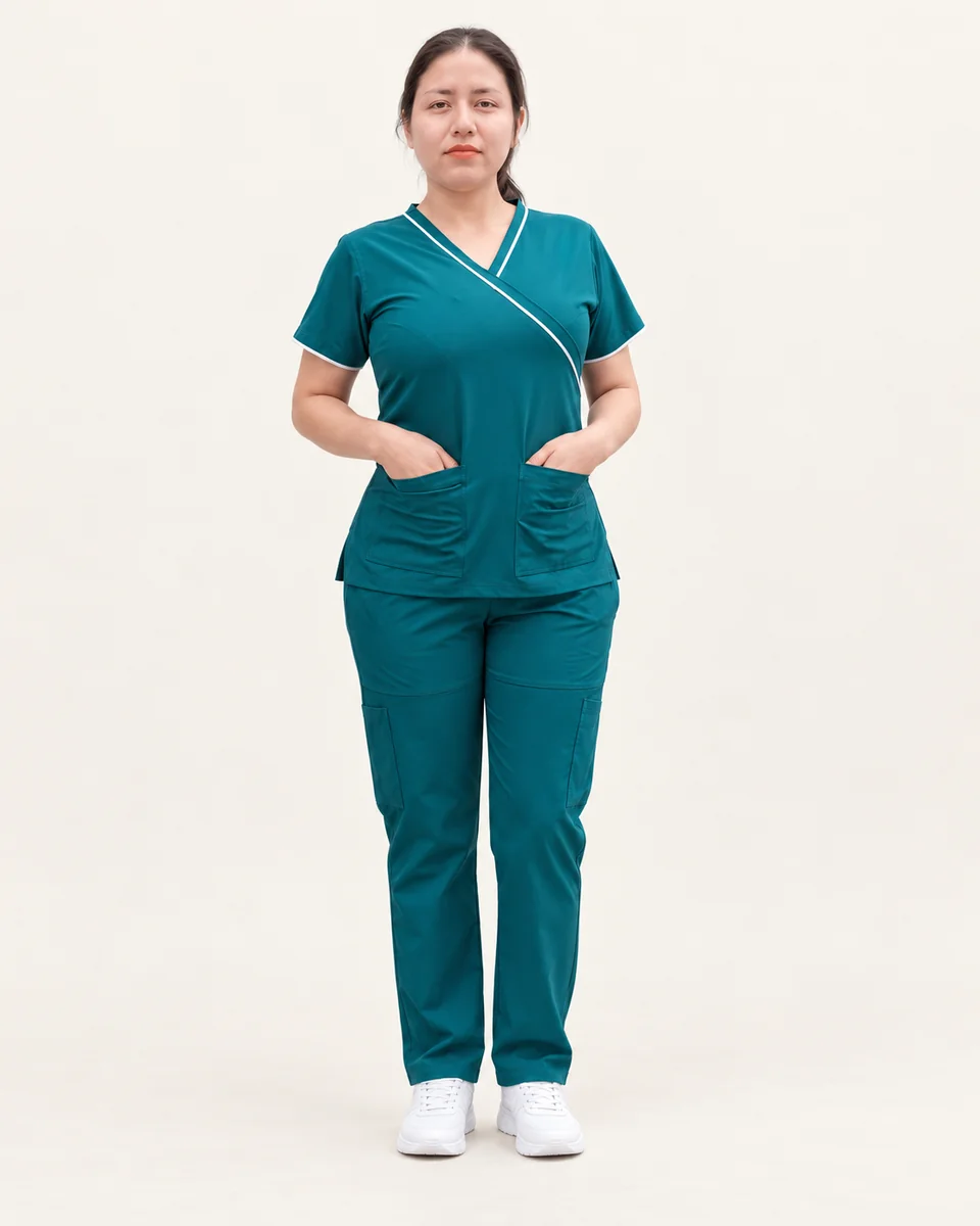 Scrub cuello básico en V combinado · AF-23-B