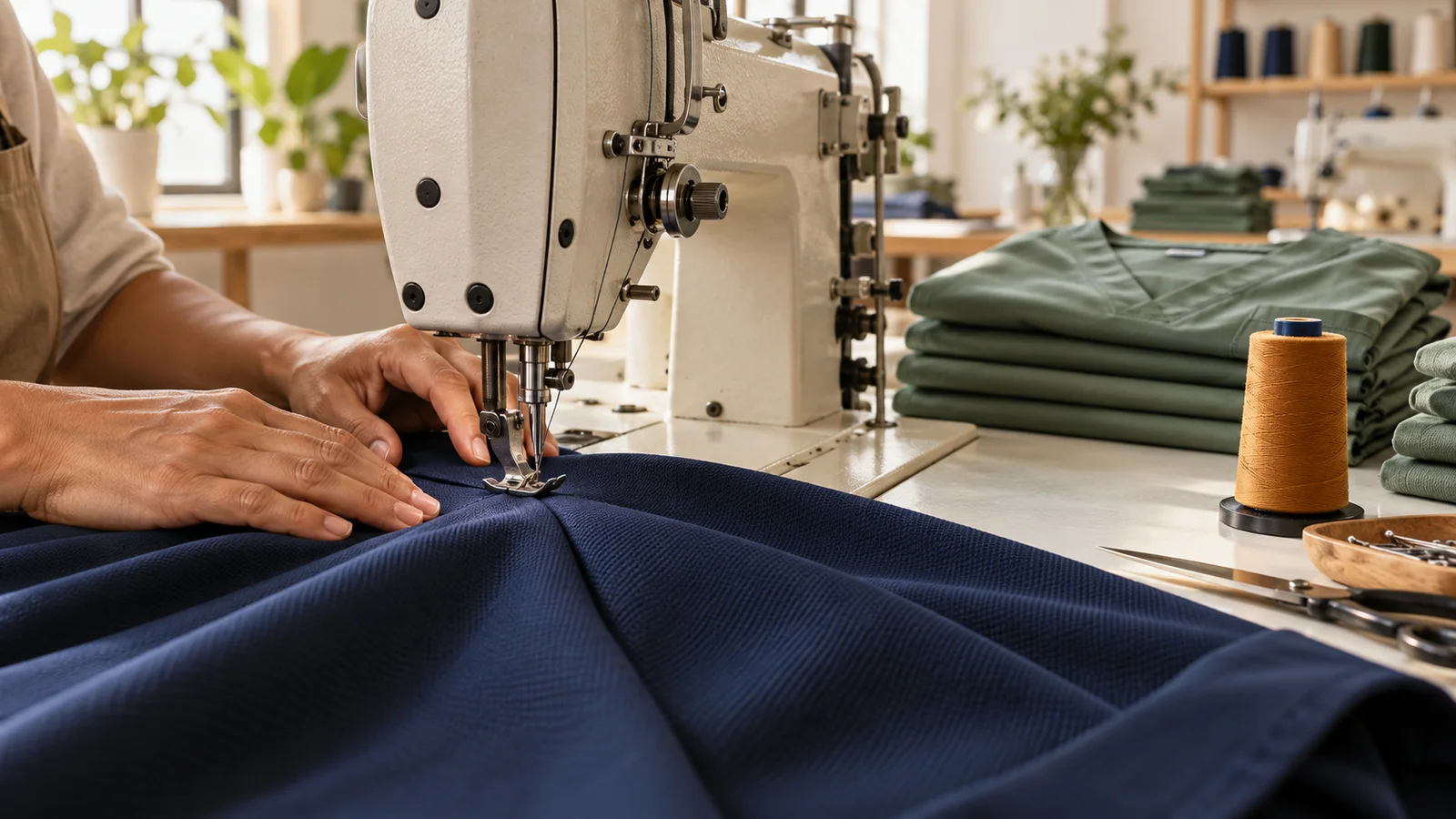 Confección de prendas en un taller textil